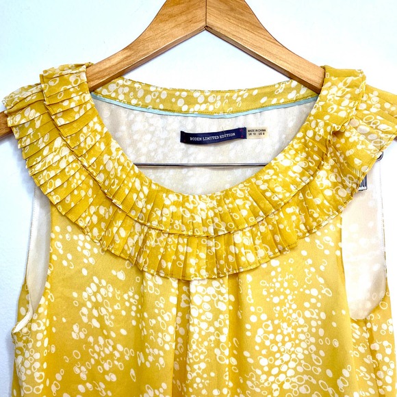 Boden Sunflower Ruffle Neck Blouse - Picture 2 of 8